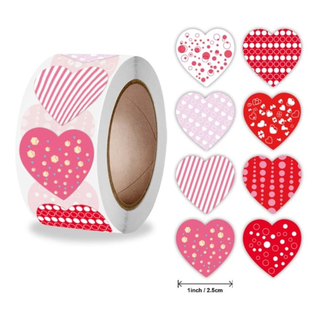 500 pcs - Heart Stickers